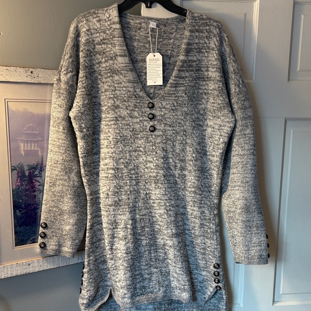 Made With Love large plush gray dress. NWT!!